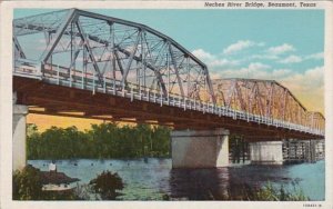 Texas Beaumont Neches River Bridge 1950 Curteich