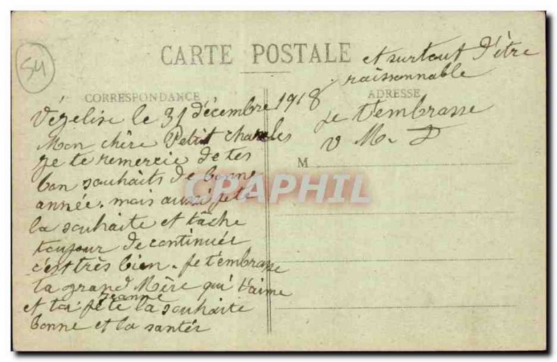 Vezelise Old Postcard Monument french memory