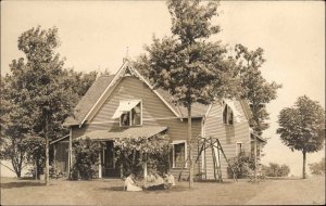 Geneva Ohio OH Four Gables Cottage Written on Back c1910 Real Photo Postcard