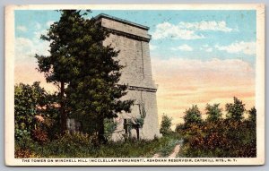 Tower Winchell Hill McClellan Monument Ashokan Reservoir Catskill Mts Postcard 