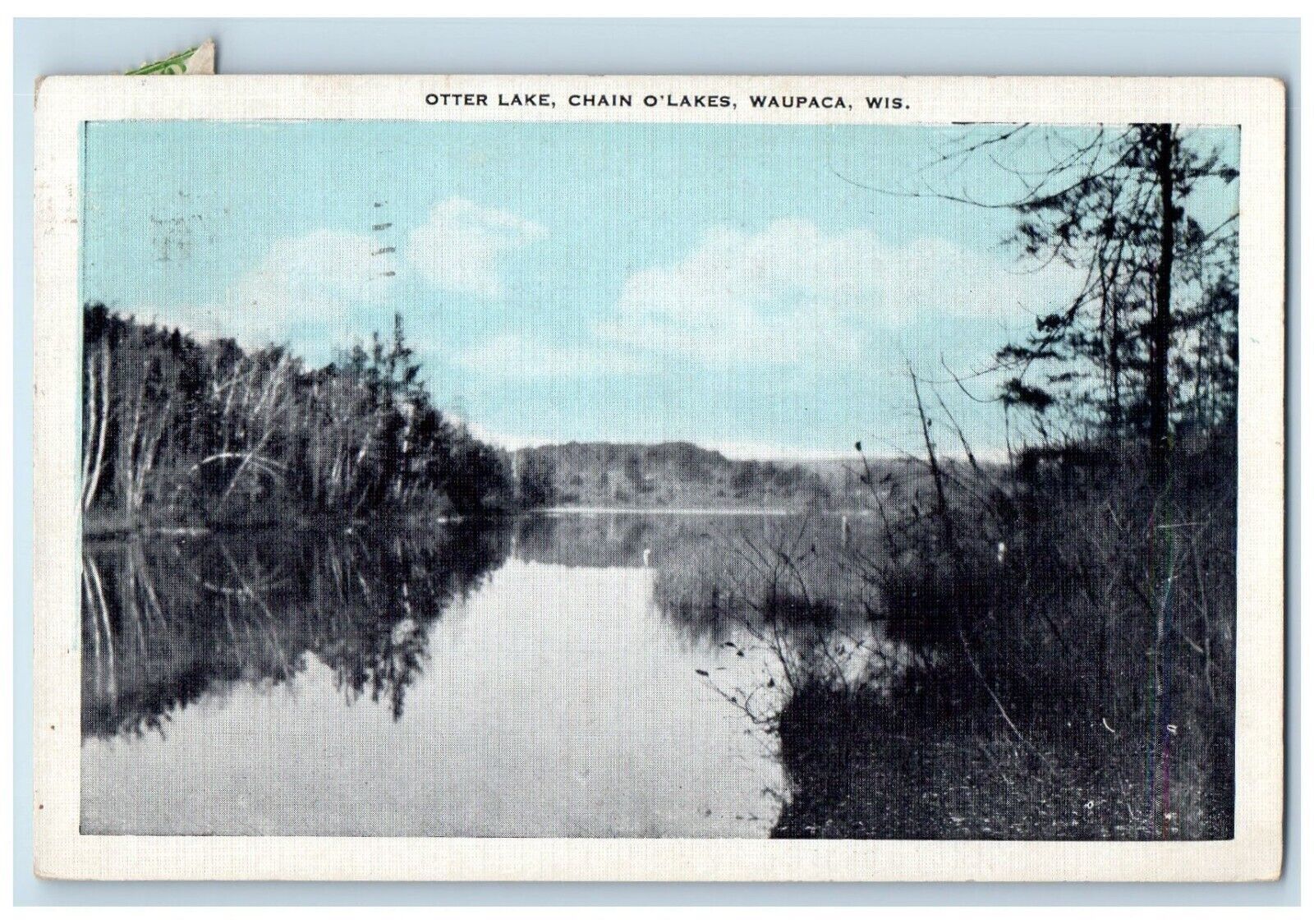 1935 Otter Lake Chain O'Lakes Scenic View Waupaca Wisconsin WI Vintage