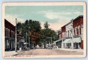 1917 Mexico New York Vintage Postcard Main Street Corner Jefferson Street Posted