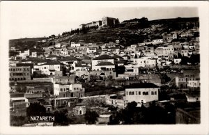 Nazareth Palestine RPPC Bird's Eye View of Town Israel Postcard A24