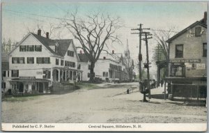 HILLSBORO NH CENTRAL SQUARE ANTIQUE POSTCARD