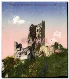 Postcard Old Ruin Drachenfels b Komgswinter