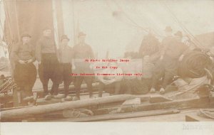 Netherlands, Marken, RPPC, Dutch Fishing Men in Native Costume on Boat