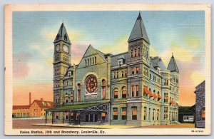 Vintage Postcard 1949 L&N Station Building Structure Louisville Kentucky KY