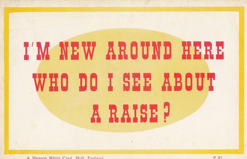 I Want A Pay Salary Wages Rise Vintage Money Comic Postcard