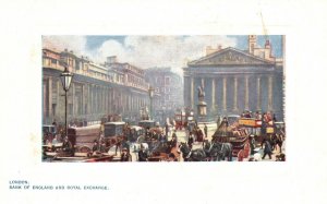 Vintage Postcard London Bank Of England & Royal Exchange Oilette Raphael Tuck