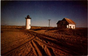 Race Point Light House at the Tip of Cape Cod MA Vintage Postcard U25