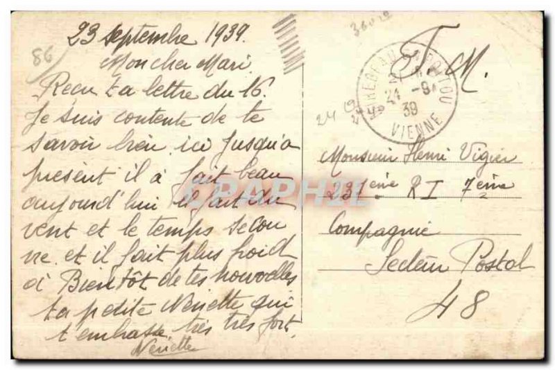 Old Postcard Poitiers (Vienna) The Rock of Coligny took Dunes