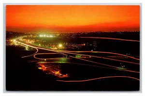 Mission Valley Night View San Diego California CA UNP Chrome Postcard D21