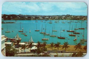 Bermuda Postcard Yachts in Hamilton Harbour Race 1956 Vintage Unposted