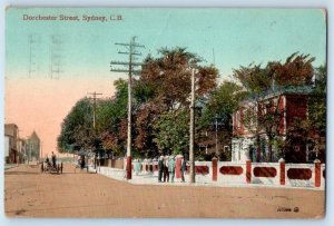 Cape Breton Nova Scotia Canada Postcard Dorchester Street Sydney 1912