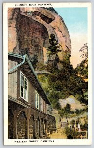 Western North Carolina~Chimney Rock Pavilion Dining~Chairs~1920s Postcard