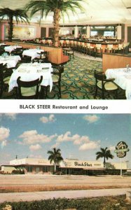 Vintage Postcard Black Steer Restaurant and Lounge In Hollywood Florida FL