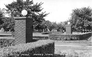 City Park Real Photo Perry, Iowa  