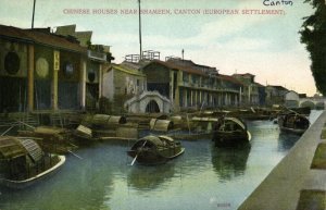 china, CANTON GUANGZHOU 廣州, Chinese Houses Shameen, European Settlement (1910s)