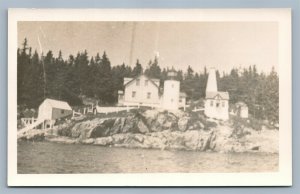 BAR HARBOR ME LIGHTHOUSE VINTAGE REAL PHOTO POSTCARD RPPC