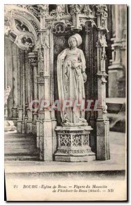 Postcard Old Brou Church Bourg Figure of Mausoleum of Philibert the Beautiful...