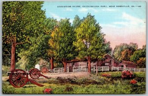 Rossville Georgia 1940s Postcard Snodgrass House Chickamauga Park Civil War