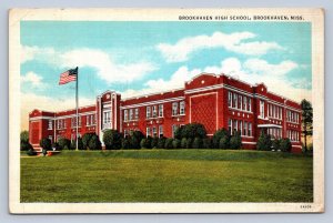 J91/ Brookhaven Mississippi Postcard c1930s High School Building  56