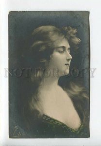 3182557 BELLE Woman Long Hair by Angelo ASTI vintage tinted PC
