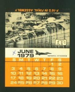 June 1979 General Dynamics F-16 Multirole Fighter Vintage Calendar