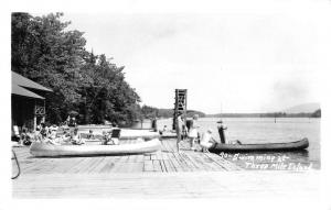 Three Mile Island New Hampshire Swimming Row Boats Real Photo Postcard K85760