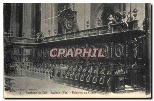 Postcard Old Basilica of Saint Maximin Var woodwork Choir