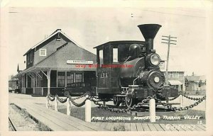 AK, Fairbanks, Alaska, Railroad Depot, 1st Locomotive to Tanana Valley, RPPC