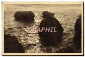 Old Postcard Zion on & # 39Ocean Sunset between five Pineaux