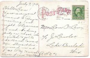 Post Card Chicago - Northwestern R.R. Station.   Mailed July 1914