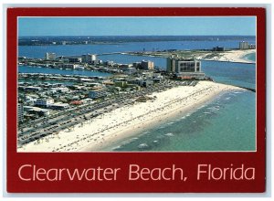 Clearwater Beach Florida Postcard Sea Sand Aerial View Exterior Building c1960