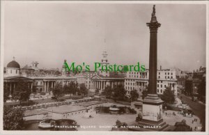 London Postcard - Trafalgar Square Showing National Gallery  RS28544