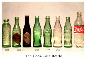 Postcard 1999 Advert The Coca-Cola Bottle - design change over time
