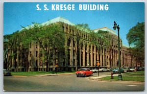 Detroit Michigan~SS Kresge Company Home Office~Cass Park~1950s Postcard