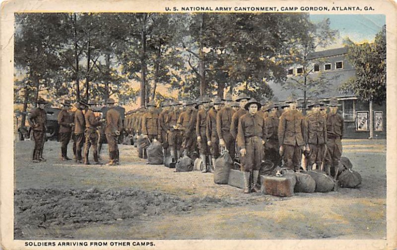 Camp Gordon, GA USA U.S. National Army Cantonment Military Camp Writing on Back 