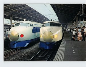 Postcard Bullet Trains Tokyo Central Railroad Station Japan