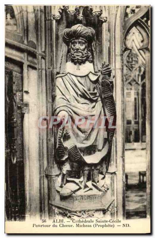 Old Postcard Albi Cathedral Ste Cecile Prophet Micheas