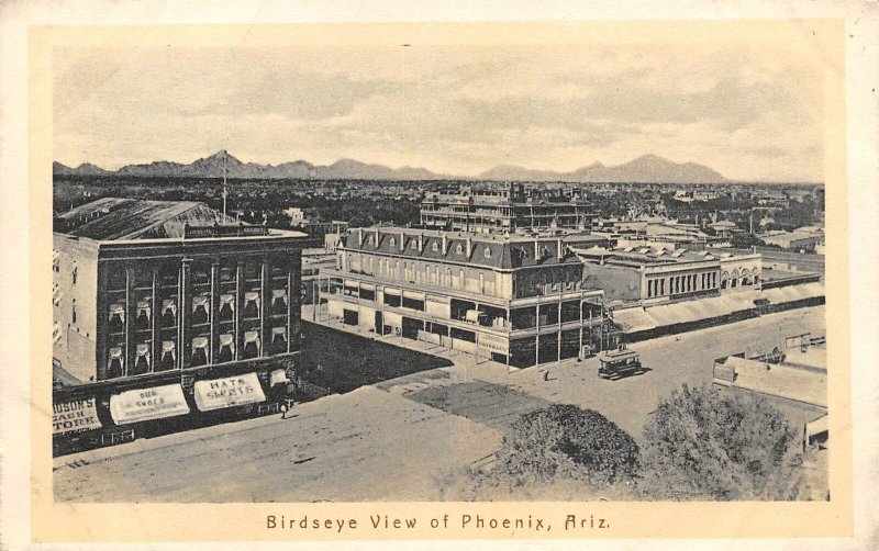 Birdseye View Phoenix Arizona 1910c postcard