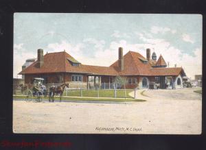 KALAMAZOO MICHIGAN CENTRAL RAILROAD DEPOT TRAIN STATION VINTAGE POSTCARD