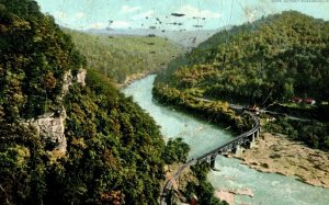 C. 1920 New River Canyon, Gauley. West Virginia. Postcard F78 