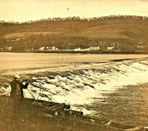 RPPC Man Shooting Rifle Over Dam Lock Haven Pennsylvania PA UNP UDB Postcard