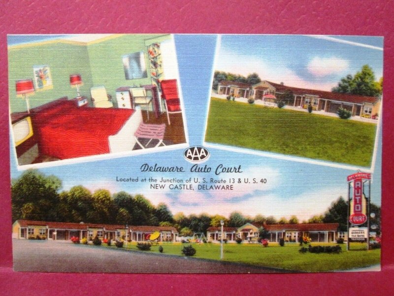 Postcard DE New Castle Delaware Auto Court