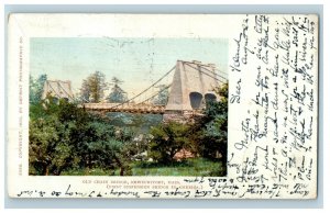 1903 Old Chain Bridge, Newburyport Massachusetts MA, Wellesley MA, Postcard 