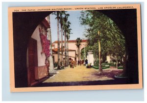 Vintage The Patio, Union Station, Los Angeles, California. Postcard F126E