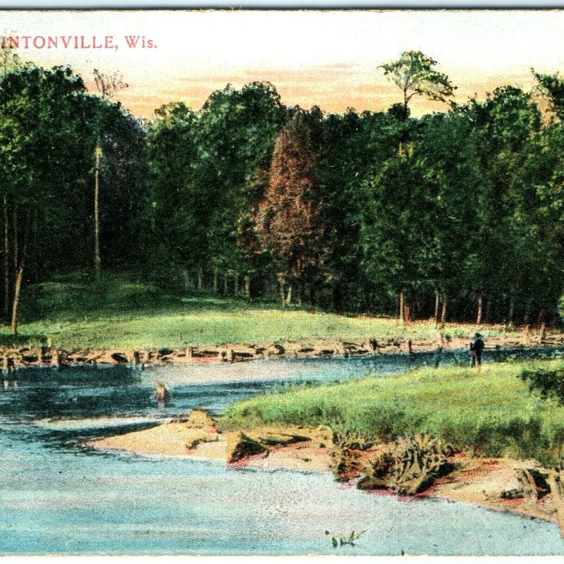 1909 Clintonville, Wis. Bayou Litho Photo Postcard Jno. T. Faber A33