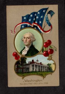 President George Washington Mount Vernon US Flag Patriotic Postcard