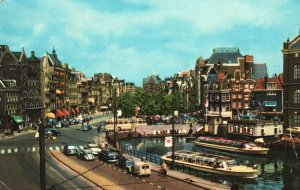 Vintage Postcard Amsterdam Rokin Canal Major Street Amsterdam Netherlands